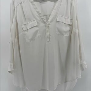 Torrid Ivory V-Neck Blouse with Pockets